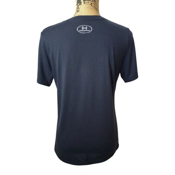 Under Armour Womens "Run" Tee Sz M Black Yellow Loose Fit Heatgear Athletic - Picture 3 of 6